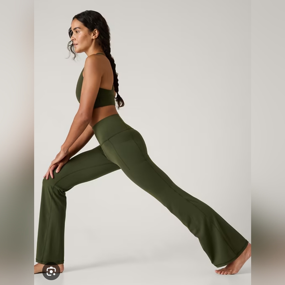 Athleta Olive Green Flare Pants